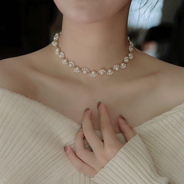 Elegant Pearl Jewelry Set - Necklace + Bracelet for Women✨