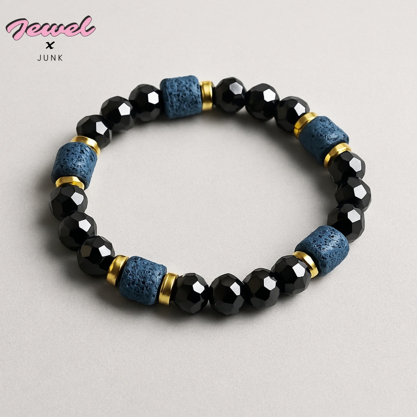 Men's Black Hematite & Lava Stone Beaded Bracelet🖤✨